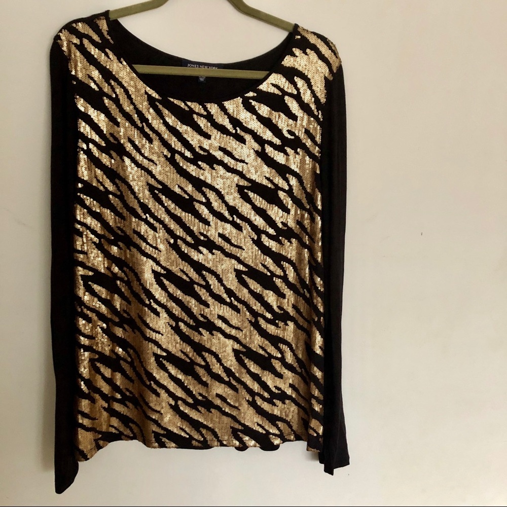 Jones New York Signature XL Sequin Blouse